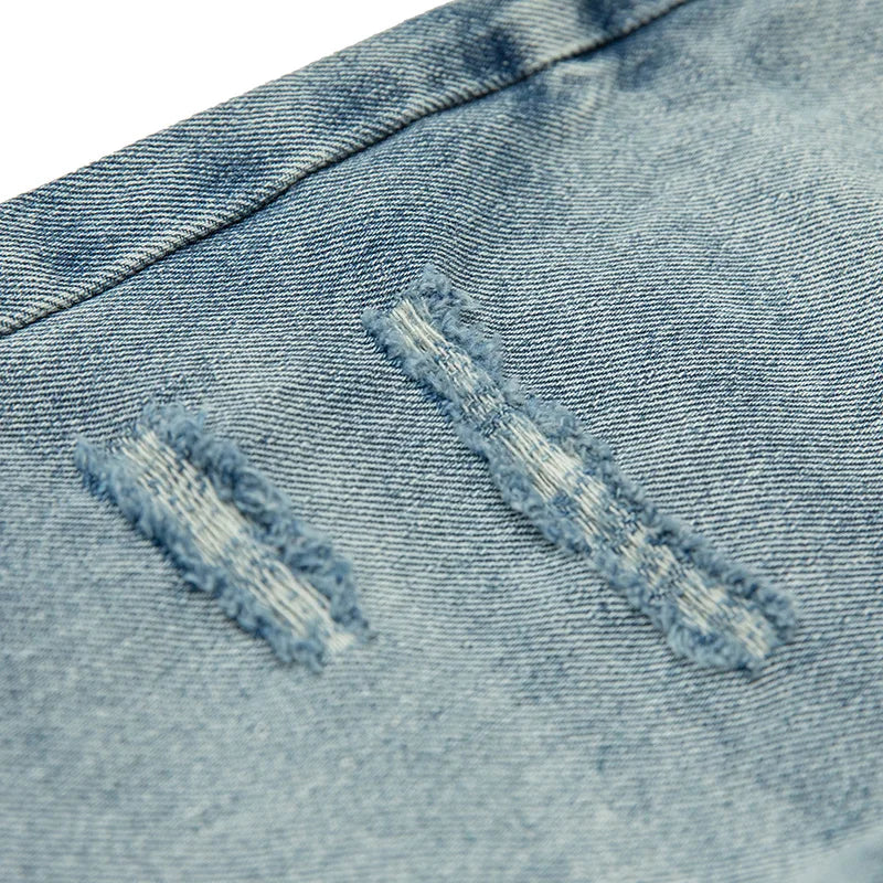 Korean Hip Hop Ripped Baggy Jeans Men Clothing Japanese Streetwear
