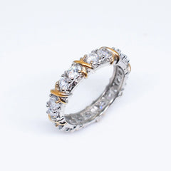 925 Sterling Silver Rings Gold Separation Inlaid Zircon Rings For Women Glamour Jewelry