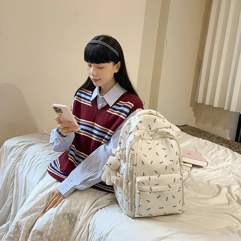 Cute Backpack Girls Fashion School Bag Large Capacity Student School Bag