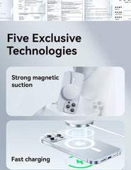 Magnetic Transparent Case For iPhone 15 14 13 Pro Max Case For Magsafe Wireless Charge Shockproof Cover Anti-fall
