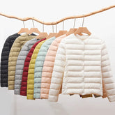 9 Color Women Puffer Jackets 90% Ultra Light Duck Down Women Matt Fabric