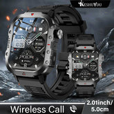 KESHUYOU Outdoor Sports Smart Watch 2.01 inch HD Screen LED Flashlight Bluetooth Talking Smart Watch for Men Women Holiday Gifts