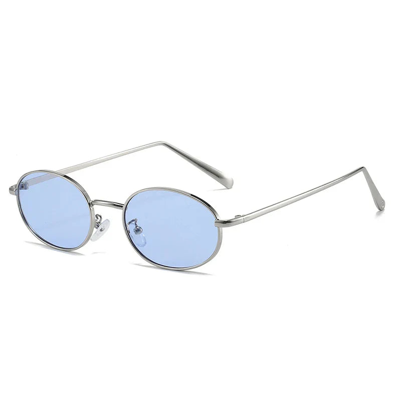 SHAUNA Retro Small Oval Metal Frame Women Sunglasses UV400 Men Punk Sun Glasses