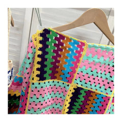 Colorful Sweater Coat Women's Autumn Fashion Unique Top Style Slim and Versatile