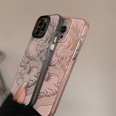 Electroplated China Dragon Cover Case For iPhone 16 15 14 13 12 11 Pro Max Plus Phone Case