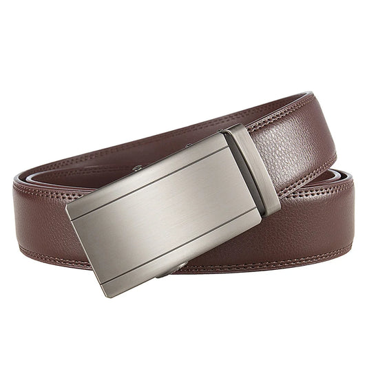 Famous Brand Belt Male Designer Automatic Buckle Genuine Leather Men Belt Luxury Belts for Men 3.5cm New Black Brown Plus Size