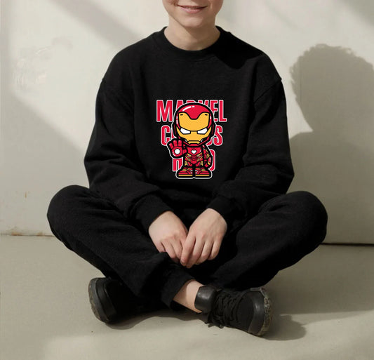 Marvel Spring/autumn Children's Clothes Sets Captain America Printed Boys Sweatshirt and Sweatpant 2pcs Kids Casual Hoodies Suit