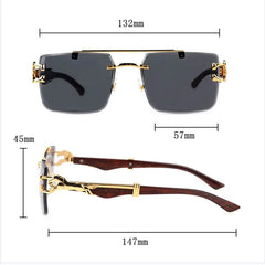 Sunglasses Women Square Rimless Sunglasses For Men Vintage