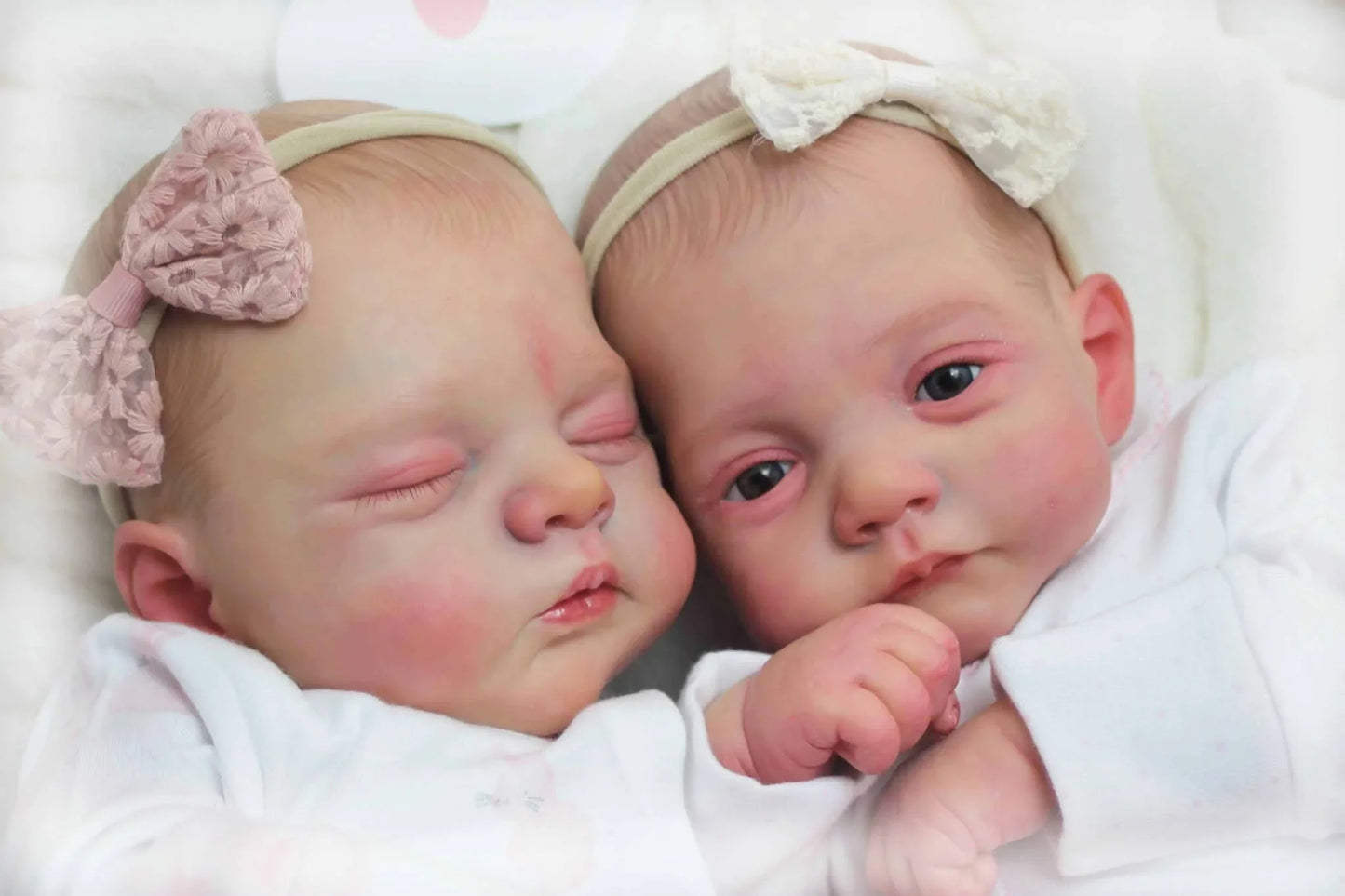 NPK 18inch Irys & Lily Twins Reborn Baby Doll Handmade 3D Skin Multiple Layers Painting Collectible Lifelike Art Doll