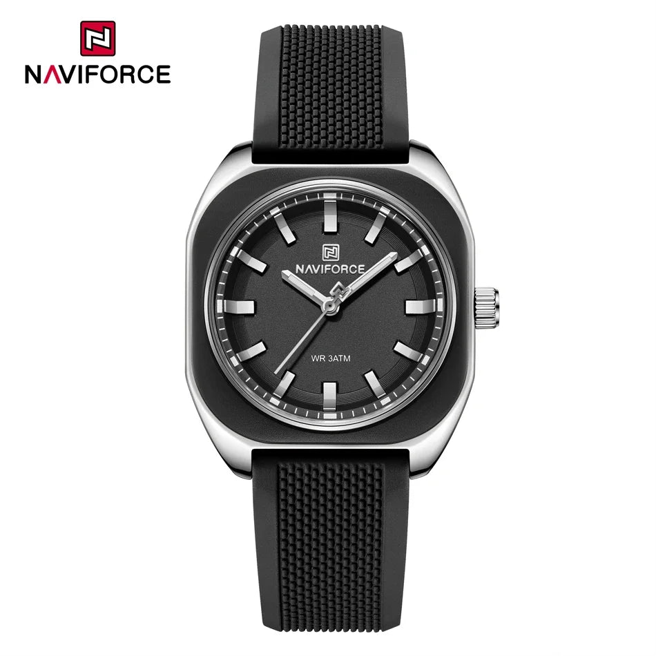NAVIFORCE Fashion Women's Casual Elegant Simple Polygon Quartz Silicone Watch Gift for Women Wristwatch Casual Relogio Feminino