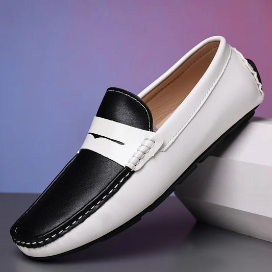 Men Shoes Leather Casual Luxury Formal Man Loafers Moccasins Italian Breathable