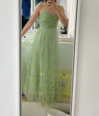 Evening wear Dresses: Party Dress Prom Dress Blue Adjustable Straps Shiny Love