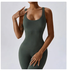 Women's Yoga One Piece Tracksuit Jumpsuit Seamless Sportswear Yoga Suit Gym