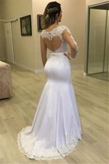 White Bridesmaid Dresses: Wedding Dresses See Through Back Custom Two Pieces