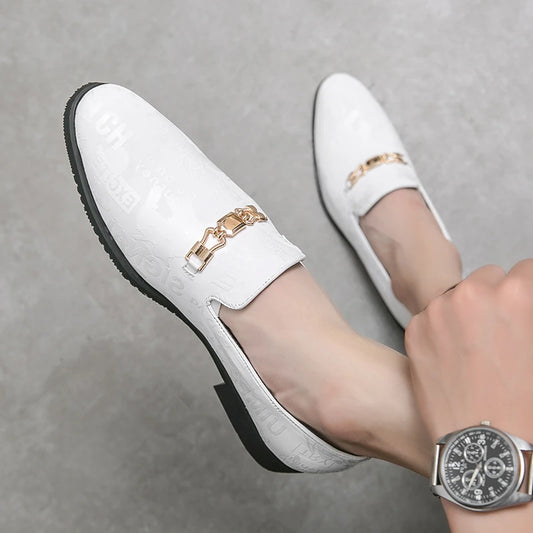 White Mens Casual Loafers Driving Moccasin Fashion Male Comfortable