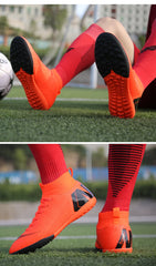 Men Soccer Shoes Cleats Adult Ankle Anti-Slippery Futsal TF/FG