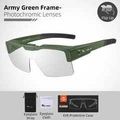Sunglasses Flip Up Lens Polarized Glasses Fit Over Sunshade MTB Road