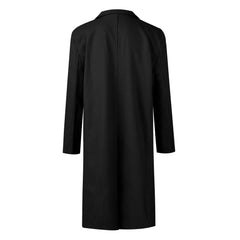 mens coats Autumn Winter Long Trench Coat woolen Solid Color Mid-Length