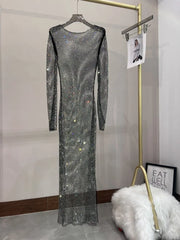 Evening wear Dresses: Women's Dresses Mesh See Through Nightclub Spice Rhinestone