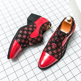 Luxury Red Men's High Heel Shoes 2024 Designer Pointed Wedding Formal Shoes