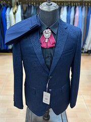 Tuxedo for Mens: Floral Printed Wedding Men Suit Three-Piece Slim Fit Stage