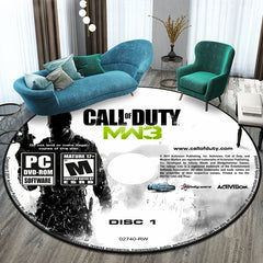 Game Shooting Call CD Round Carpet for Living Room Rugs Camping Picnic Mats Flannel