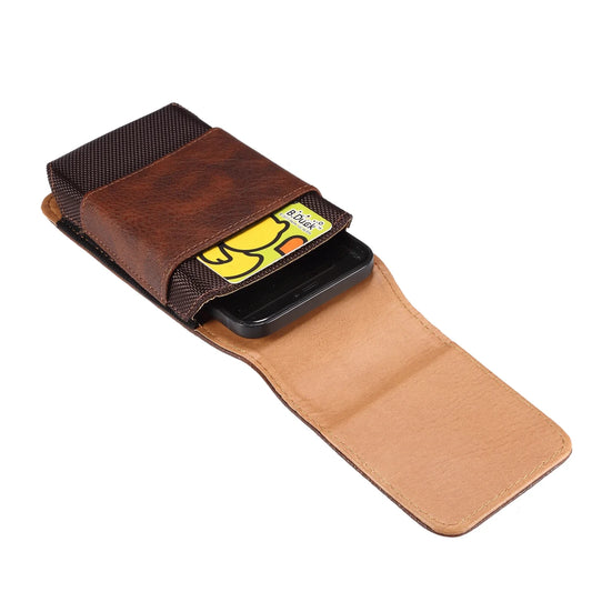 Universal Leather Men Waist Bag Mobile Phone Belt Clip Case For iPhone Samsung Galaxy Xiaomi Redmi Poco Oppo 7 Pro Holster Pouch