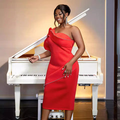 Evening Dresses: Plus Size Womens Dresses Sloping Neckline Elegant Cocktail Party