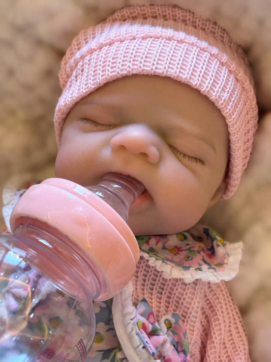 Aizwa1 Can Open Mouth 13-Inch Pascale Soft Silicone Reborn Baby Doll - Handmade Newborn Girl Doll, Ideal Birthday Gift
