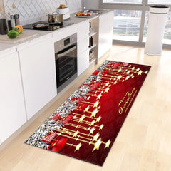 Christmas Kitchen Floor Mat Home Entrance Doormat Decor Bathroom Anti-Slip Foot Pad