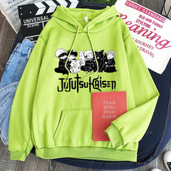 Anime Jujutsu Kaisen Hoodie Kawaii Gojo Satoru Graphic Hoodie Autumn Winter Plus Size