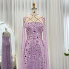 White Bridesmaid Dresses: Sharon Said Aqua Lilac Arabic Mermaid Evening Dress