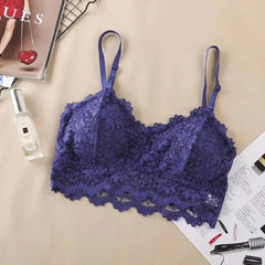 French Beautiful Back Bra Women'S Thin Lace Beautiful Back Bra No Steel Ring Sling