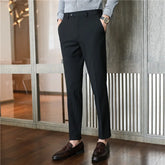Non-iron fabric Slim Straight Black Casual Suit Pants Male Business Suit pants Blue