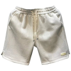 Shorts Men'S Casual Jogging Sport Short Pants Wave Pattern Solid Male Drawstring
