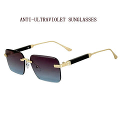 Sunglasses Women Trendy Vintage Designer Rimless Sunglasses For Men