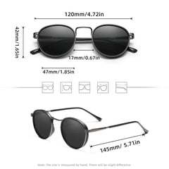 Retro Round Frame Sunglasses Men Polarized Luxury Women Driving Glasses Anti-glare UV400 Alloy Eyewear Accessories