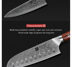 1PCS or 3PCS Kitchen Knife Sets Japanese Forged Damascus Steel Chef