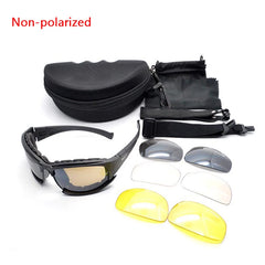 Military Goggles Army Sunglasses 4 Lens