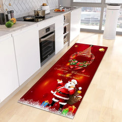 Christmas Kitchen Floor Mat Home Entrance Doormat Decor Bathroom Anti-Slip Foot Pad