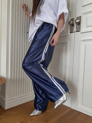Y2k Casual Striped Sweatpants Women Korean Style Wide Leg Joggers Classic