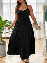 Plus Size Women's Cross border Product V-neck Sling Solid Color Dress