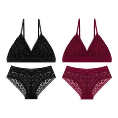 Bra and Panty Set Push Up Seamless Bras Mid Waist Briefs Underwear Sets