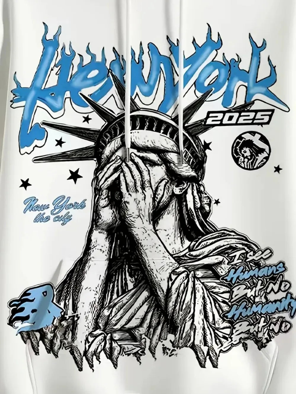 Fashionable new men's autumn Statue of Liberty print soft and comfortable hooded sweatshirt outdoor street style top