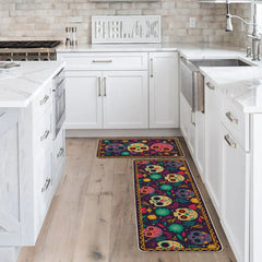 Mexico Day of The Dead Kitchen Mat Home Entrance Doormat Decor Dia De Los Muertos