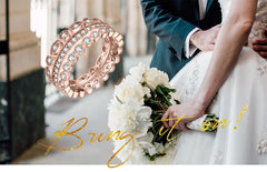 JewelryPalace 3 Pcs 925 Sterling Silver Yellow Rose Gold Band Ring Set Women
