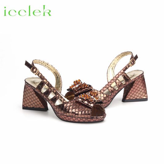 Matching Shoes and Bags: Italian Hollow Design Women Shoes Matching Bag