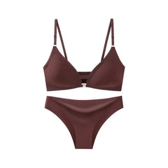 Ice Silk Seamless Bra and panty set, Beautiful Back Push-up Bra