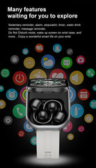 LIGE New Open-back Cip-on Headphones Smart Watch For Men Women 2.01” HD Screen Massive Watch Faces Bluetooth Call Smartwatches