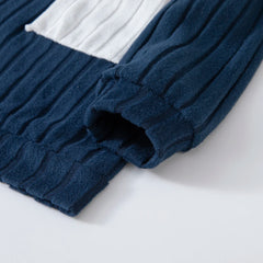 2025 Boys Autumn Winter Long Sleeve sweater suits Solid Color Block Pants Set Kids Outfit Casual Comfortable Clothing